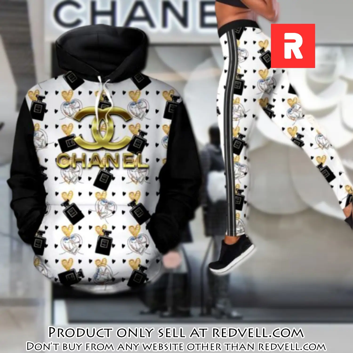 Chanel perfume hoodie legging set luxury for women rv4431958